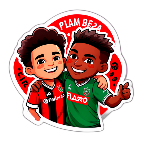 Stiker Kartun Peminat Palmeiras dan Flamengo
