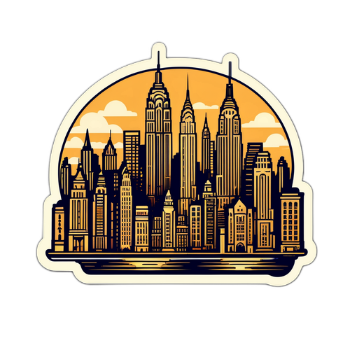 Gilded Age New York Skyline Sticker