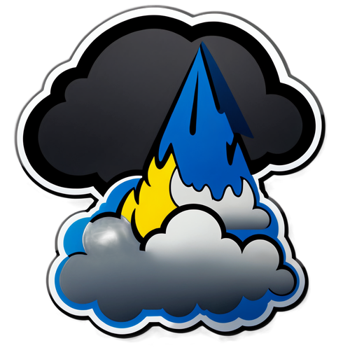 Symbol ostrzeżenia pogodowego z tekstem 'Weather Breakdown'