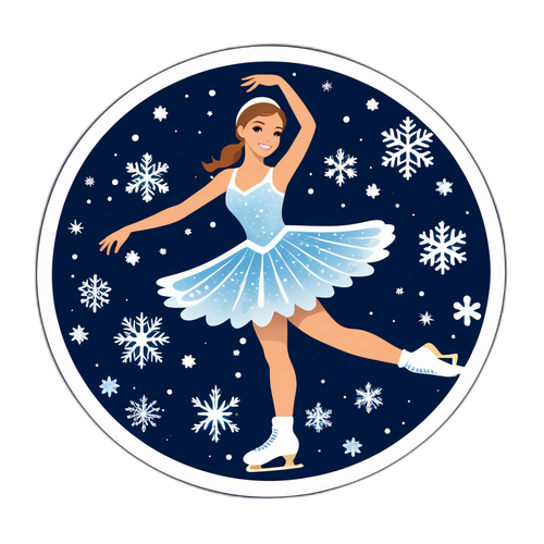 Elegante Schaatser Sticker