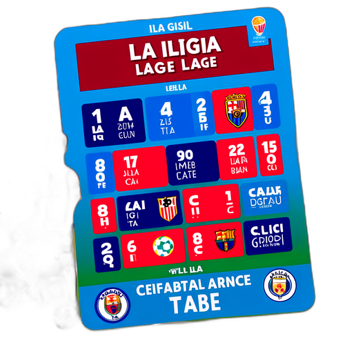 Таблица Ла Лиги с футболистами в действии