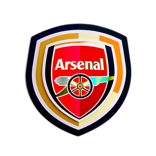Arsenal fotballklubbens emblem i livlige farger