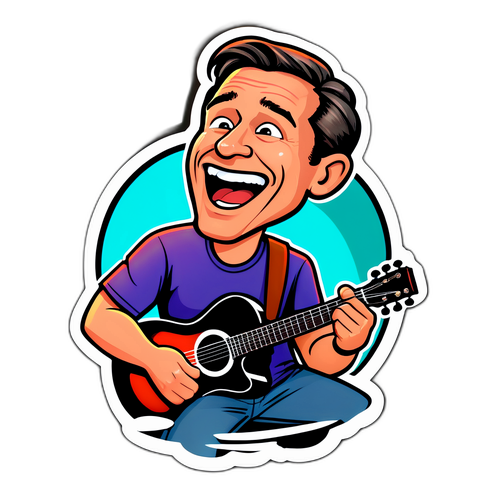 Caricatură a lui Brad Arnold la concert