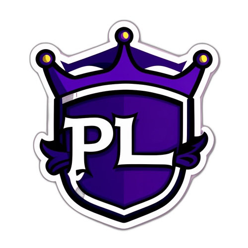 Stiker Minimalis 'PL' dengan Mahkota