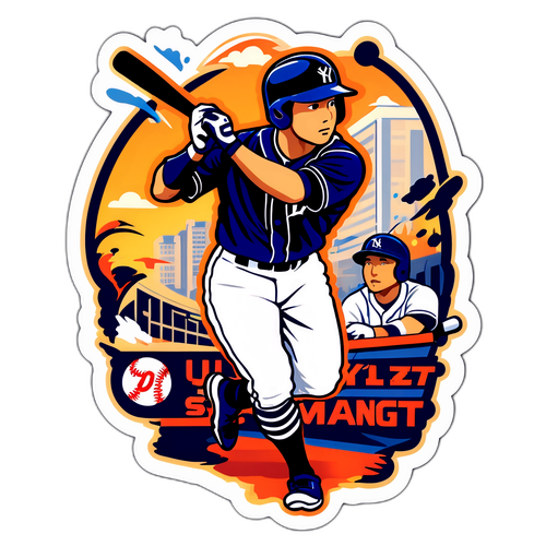 ホームランを打つ柳田悠岐のスタイリッシュデザイン