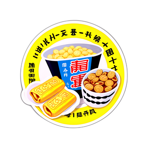 融合台灣特色小吃與新台幣的貼紙