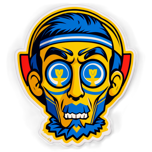 Stiker Bergaya Vintage dengan Penggemar Deportivo Cuenca