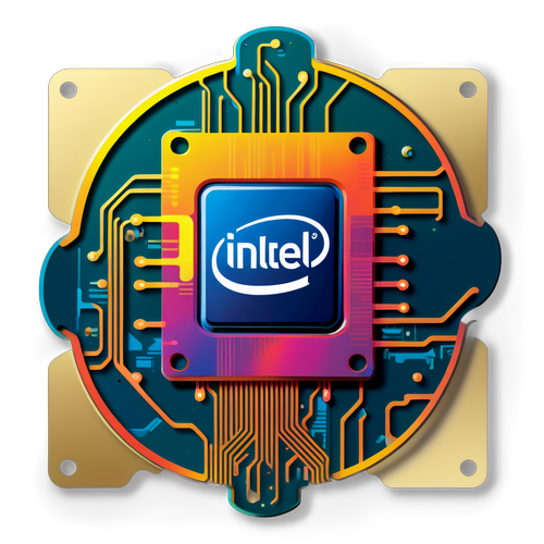 Logo Intel yang Berwarna-warni dengan Reka Bentuk Papan Litar