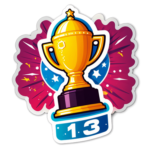 Nhãn dán "13 Win" với Cúp Lấp Lánh