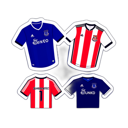 Wzór naklejki z koszulkami drużyn Sunderland i Everton