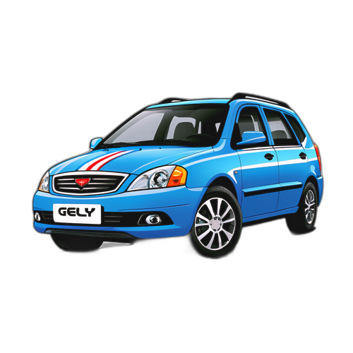Стикер в форме автомобиля Geely Galaxy с полосами и звездами