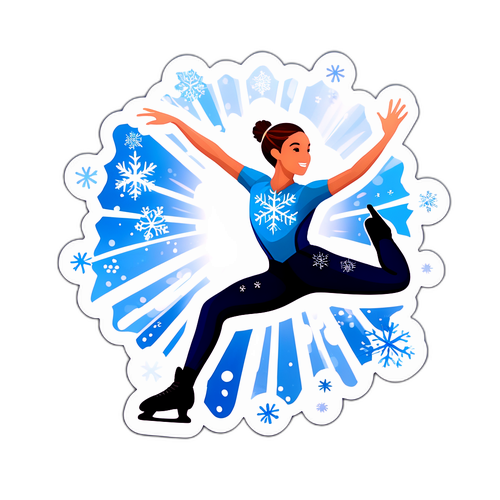 Illustration d'une patineuse artistique en pleine action pour les Jeux Olympiques d'hiver 2026