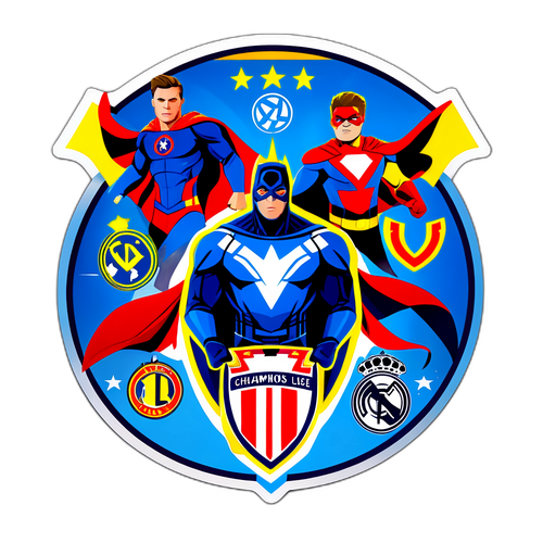 Стикер с мотивами Лиги Чемпионов, супергерои и таблица