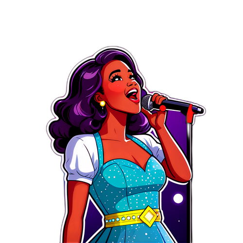 미스트롯 4 참가자가 무대에서 열정적으로 노래하는 모습