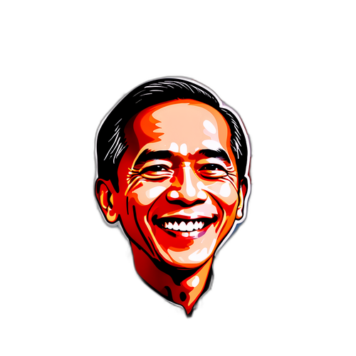 Stiker Potret Jokowi Tersenyum