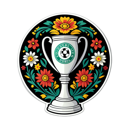 Stiker Elegan DFB Pokal dengan Desain Floral