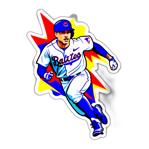 Vibrant Javier Baez Running the Bases Sticker
