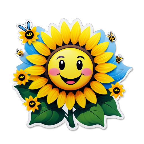 Brighten Your Day with This Charming Cheerful Sunflower: A Joyful Burst of Nature's Smiles!