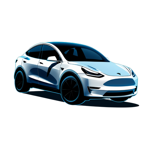 Sticker Tesla Model Y Futuristik