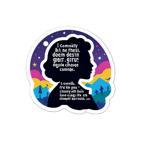 Motiverende klistremerke med silhuett av Kirsti Bergstø