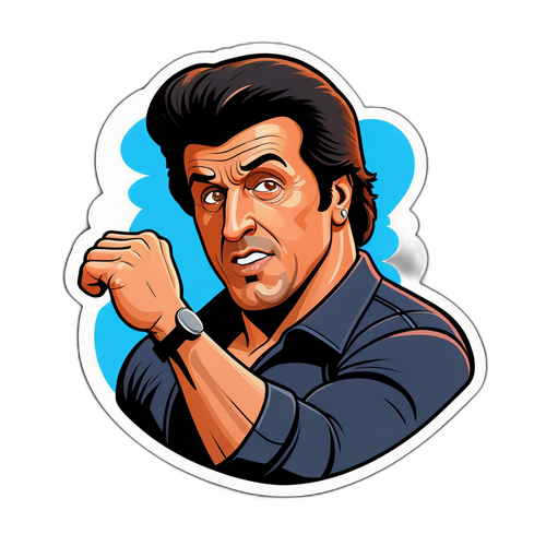 Kreskówka przedstawiająca Sylvestera Stallone'a jako różne postacie