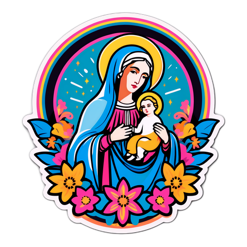 Ikona Madonny w stylu retro