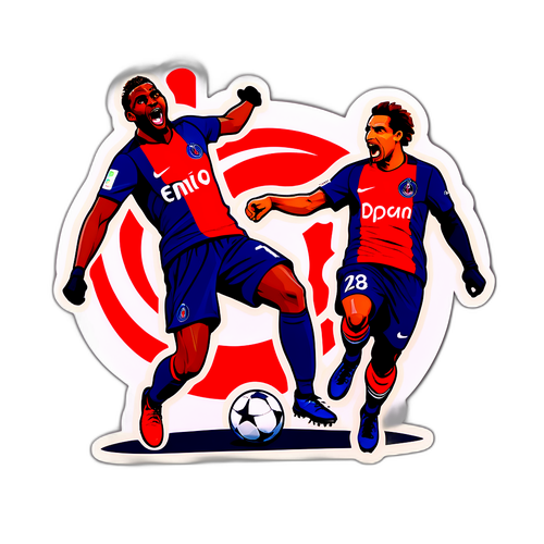 Makulay na Disenyo ng PSG at Monaco na mga Manlalaro sa Isang Mainit na Labanan