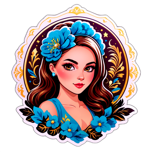 Stylowy sticker z Weroniką Książkiewicz w eleganckim otoczeniu