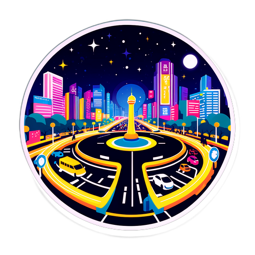 公館圓環夜景貼紙