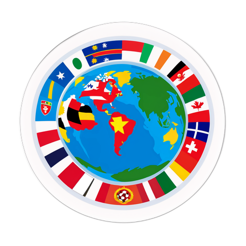 Voetbal Wereldkaart Sticker