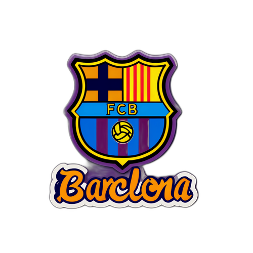 Sportlicher Aufkleber mit FC Barcelona Logo