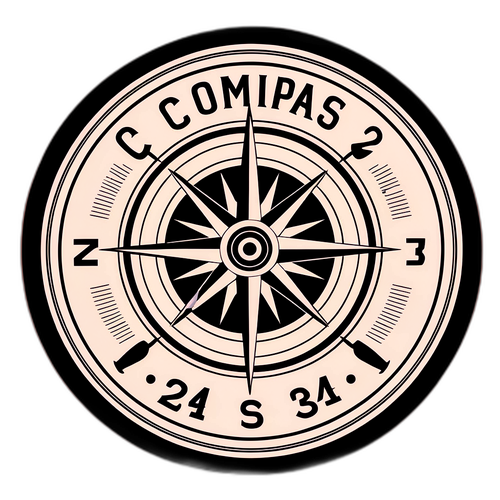 Brújula Vintage con la Frase 'The Compass 24'