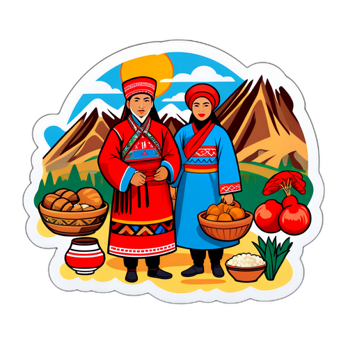 Kleurige sticker van Kyrgizië