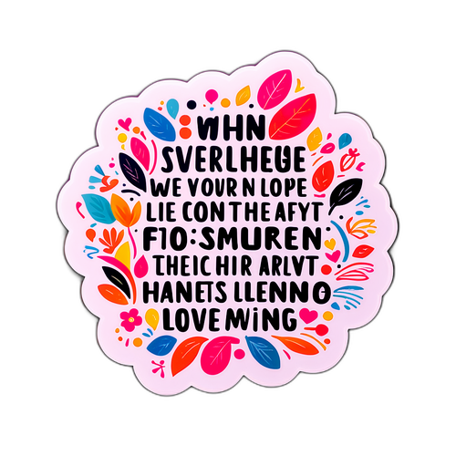 En klistermärke med inspirerande citat