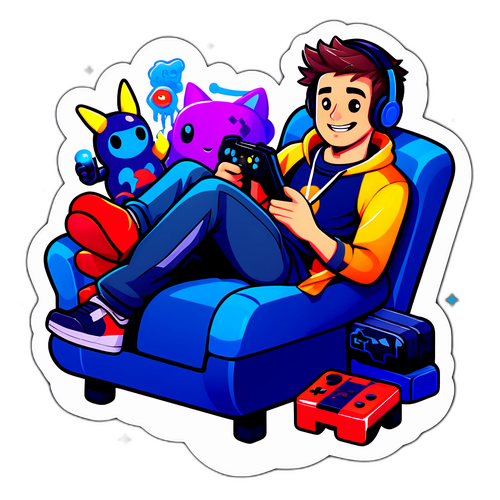 הוא מתמכר במשחקים על הספה