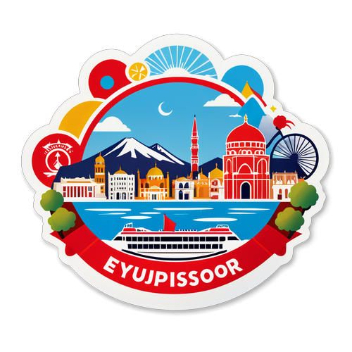 Etimesgut'un İkonik Mekanları ile Eyüpspor Logosu Sticker Tasarımı