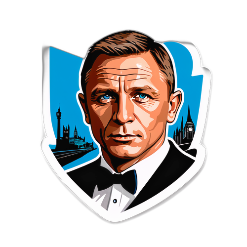 Nálepka s Danielem Craigem jako Jamesem Bondem