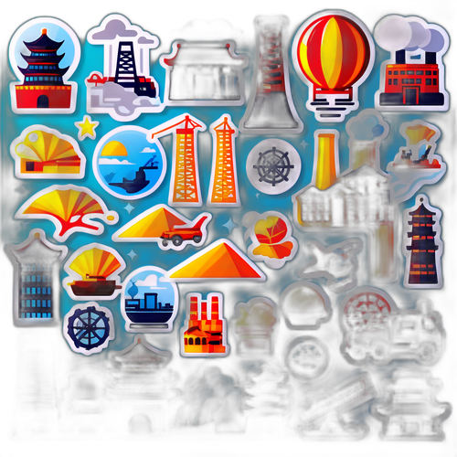 展示中国经济发展的贴纸