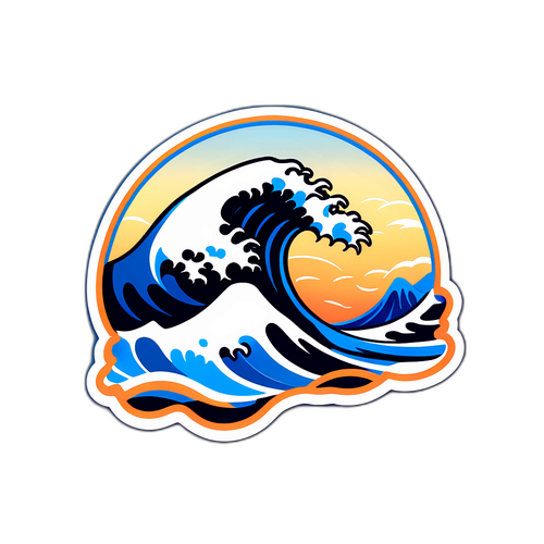 नीला लहरों वाला स्टिकर