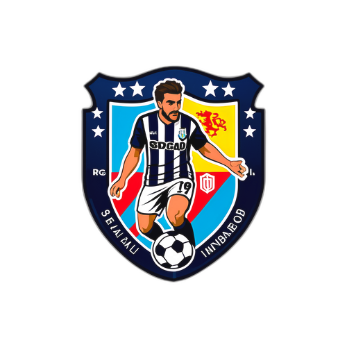 Значок з футболом та елементами Реала і Sociedad