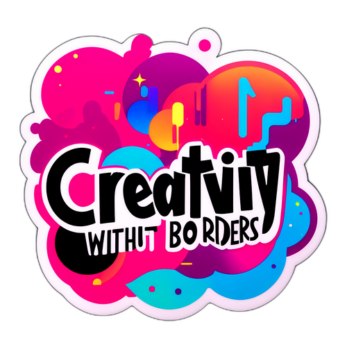 Логотип TikTok в стиле глитч-арта с надписью "Творчество без границ"