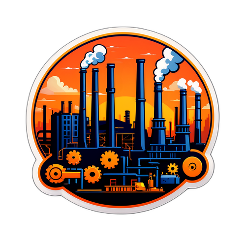 Industriell Fabrikkillustrasjon