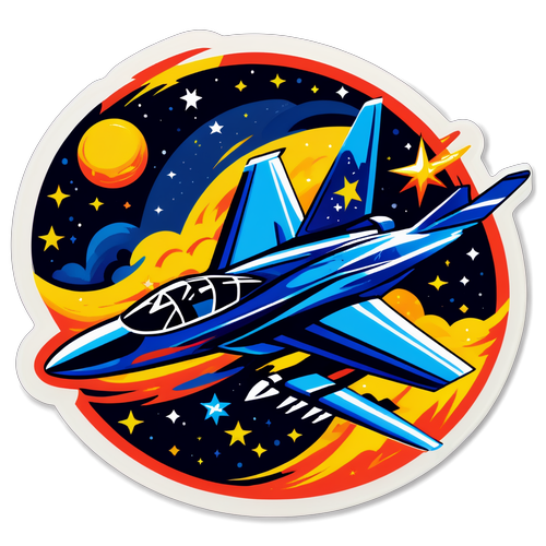 Jet Plane in a Starry Battle