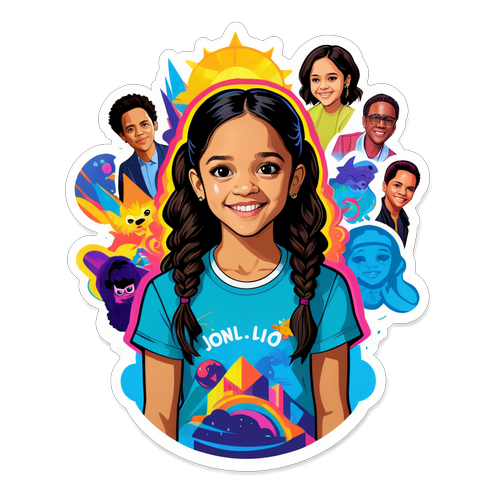 Jenna Ortega Unleashed: A Colorful Tribute to Her Iconic Roles in One Stunning Sticker!