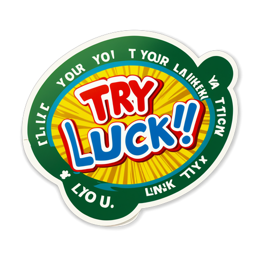 Sticker vé số với thông điệp "Hãy thử vận may!"