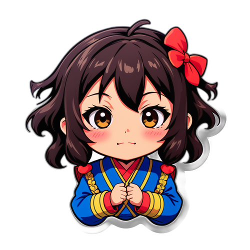 ゆがんだキャラクターのステッカー