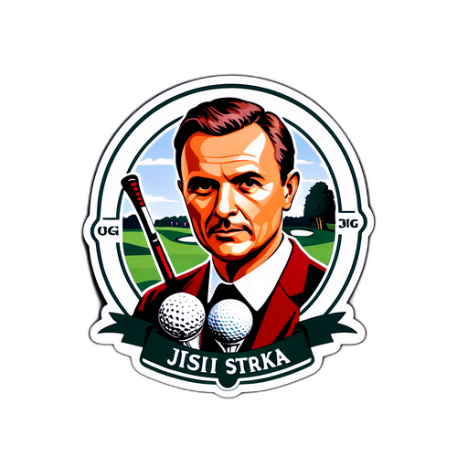 Design samolepky s portrétem Jiřího Straky