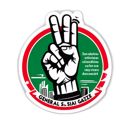 Sticker di sciopero generale a Gaza