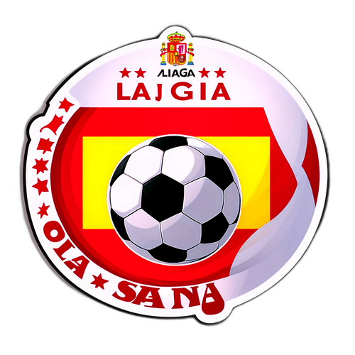 Stickers z flagą Hiszpanii i piłką nożną