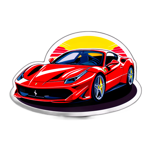 Ferrari sportautó illusztráció
